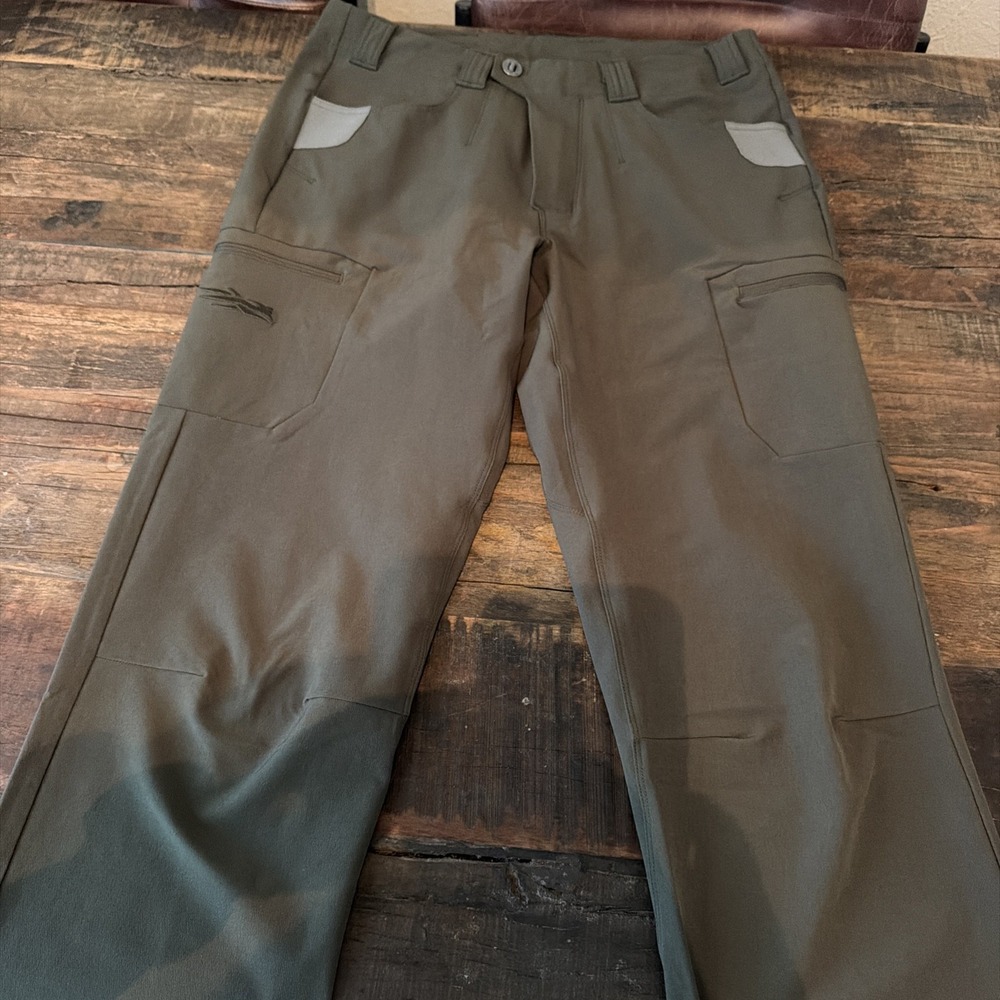 Sitka Men's Green Solid Hunting Pants Regular Fit Size 32x32